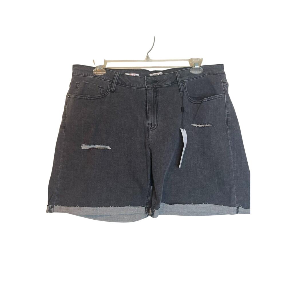 Vigoss Womens Denim Mid Rise Distressed Marley Cut-Off Shorts Size 20W Black